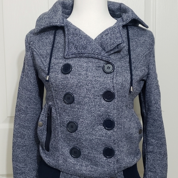 Ambiance Girls Junior Size S Hooded Pea Coat Style Jacket - Picture 10 of 11